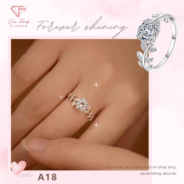 【CF Diamond】送禮首選 精美鑽飾 (莫桑鑽 1克拉 鑽石 項鏈 女戒 戒指  生日禮物 求婚)
