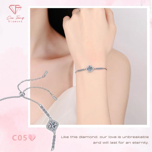 【CF Diamond】七夕情人節|送禮首選 精美鑽飾 (莫桑鑽 1克 鑽石 項鏈 女戒 戒指 生日禮物 求婚)