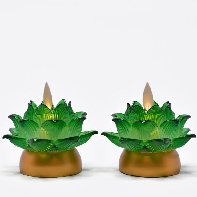 【新韻傳音】祈願心燈 電子蠟燭燈 充電式蓮花燈(最寬直徑8cm／2入組 中元普渡拜拜)