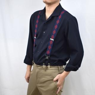 【men life】吊帶 藍紅菱格雙銀扣(吊帶)