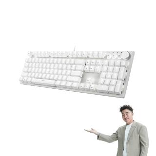 【i-Rocks】K74M 機械式鍵盤 熱插拔 Gateron軸 白色 白光