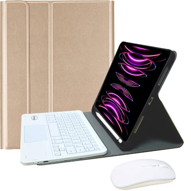 【Powerway】Powerway For iPad Pro11吋-四代-三代-二代-一代平板專用樂控型藍牙鍵盤(送同色無線滑鼠)