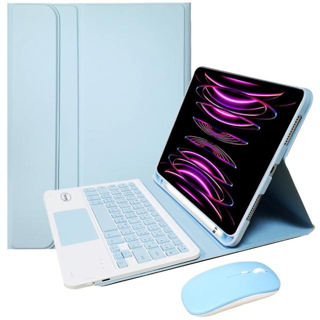 【Powerway】Powerway For iPad Pro11吋-四代-三代-二代-一代平板專用樂控型藍牙鍵盤(送同色無線滑鼠)
