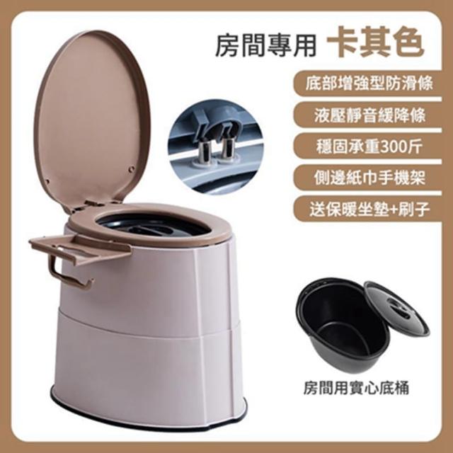 【星優】坐便器 馬桶 行動馬桶 可移動馬桶(坐便椅 便盆 可手提-靜音緩降條-底部防滑條)
