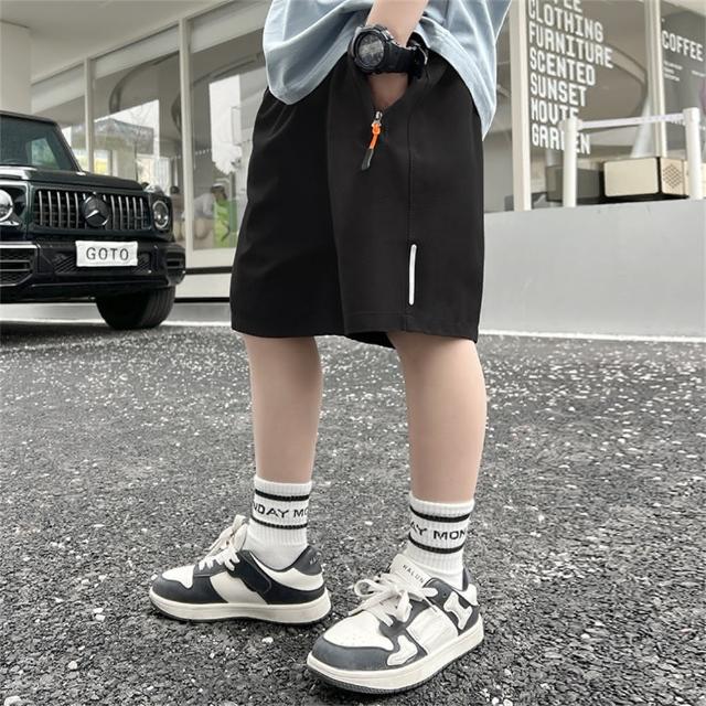 【安朵童舖】現貨韓版兒童男童冰絲涼感短褲童裝冰絲涼感短褲中大童五分褲(012/026)