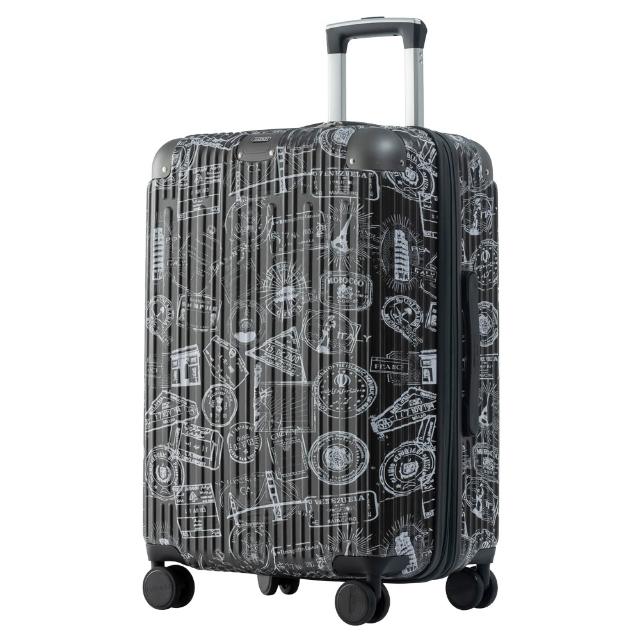 【Batolon 寶龍】全新福利品  28吋  旅行印記PC加大防爆拉鍊硬殼箱/行李箱(3色任選)
