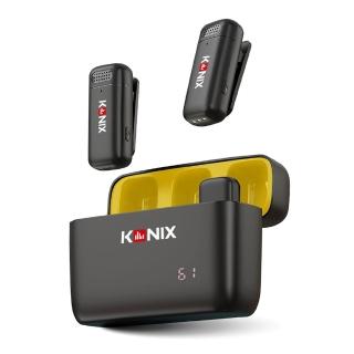 11559079 OL 【KONIX】無線麥克風(手機麥克風/領夾式/一對二無線麥克風/隨身充電盒/安卓蘋果雙規格)
