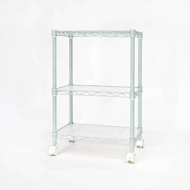 【鋼鐵力士 Steel Tycoon】三層鐵架28x43x60cm 5色 附層架墊板+輪組(推車.層架.置物架.波浪架.鐵力士)