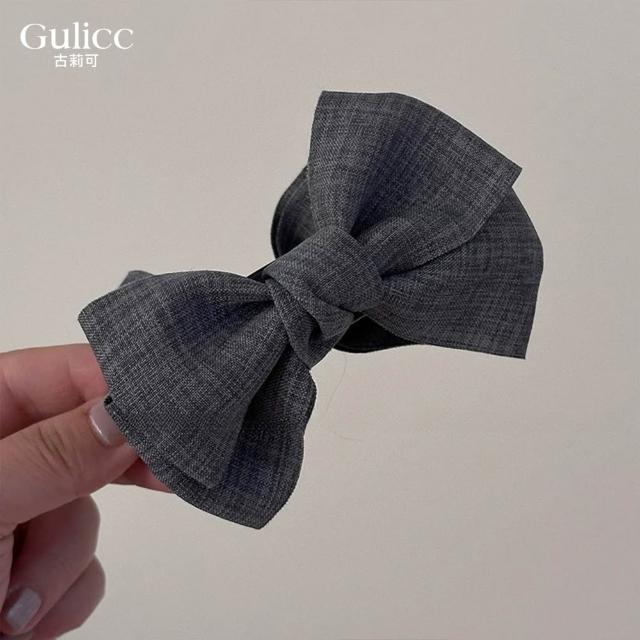【Gulicc 古莉可】髮夾 雙面 網紗 蝴蝶結 丸子夾(7夕情人節 生日 髮飾 頭飾 鯊魚夾 抓夾 禮物)