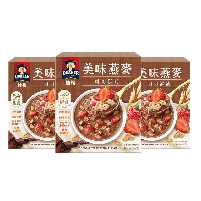 【QUAKER 桂格】濃湯燕麥口味任選3盒組(魩仔魚昆布/鮮蔬蘑菇/奶油玉米/白醬雞肉/水果優格/可可鮮莓)