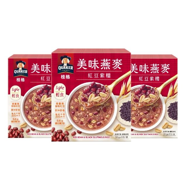 【QUAKER 桂格】濃湯燕麥口味任選3盒組(魩仔魚昆布/鮮蔬蘑菇/奶油玉米/白醬雞肉/紅豆紫糯/水果優格)