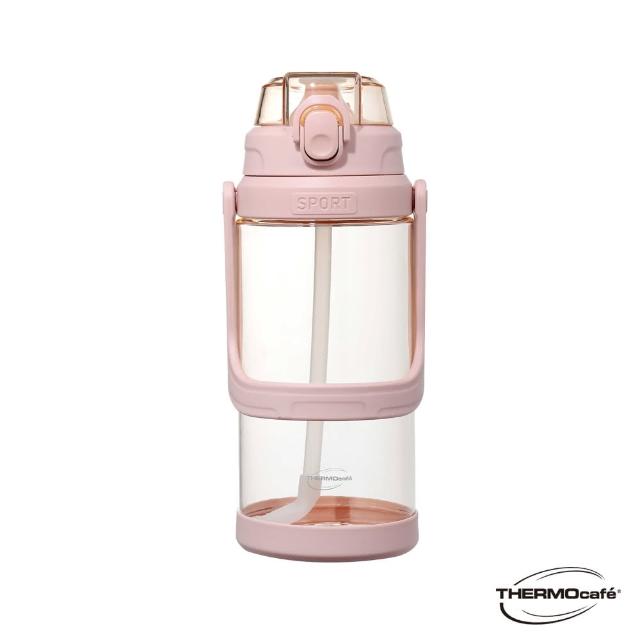 【THERMOcafe 凱菲】買1送1_可提式彈跳吸管隨手瓶1800ml(TCTA-1800)