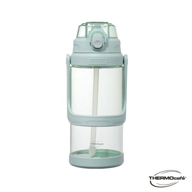 【THERMOcafe 凱菲】買1送1_可提式彈跳吸管隨手瓶1800ml(TCTA-1800)