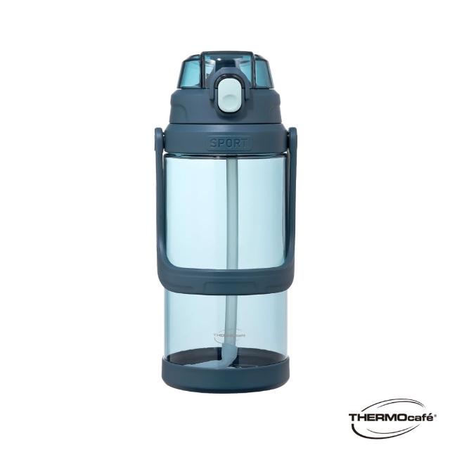 【THERMOcafe 凱菲】買1送1_可提式彈跳吸管隨手瓶1800ml(TCTA-1800)