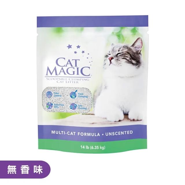 【CAT MAGIC魔淨貓】天然鈉基膨潤土貓砂6.35KG/14磅X3包/箱(礦砂 低粉塵 用量省 凝結 便宜)