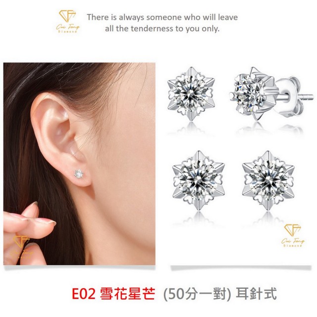 【CF Diamond】閃耀動人 1克拉 莫桑鑽系列(戒指 女戒 鑽戒 項鍊 耳環  生日禮物 求婚)