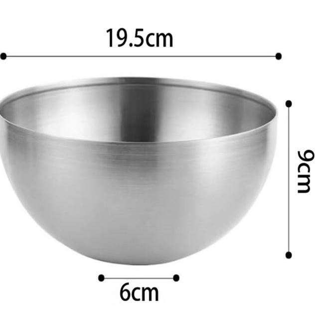 【樂邁家居】高顏質 304不鏽鋼韓式拌飯碗 20cm 沙拉碗(食品級304不鏽鋼/附餐具)