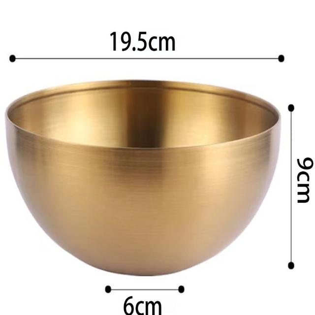 【樂邁家居】高顏質 304不鏽鋼韓式拌飯碗 20cm 沙拉碗(食品級304不鏽鋼/附餐具)