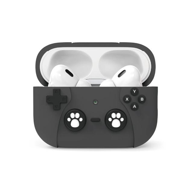 【AHAStyle】AirPods Pro 2代 搖桿造型 超厚防摔矽膠保護套 可愛貓掌