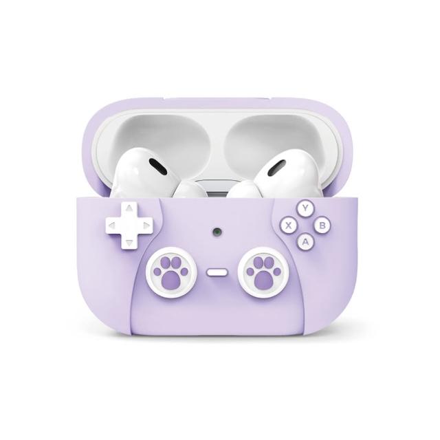 【AHAStyle】AirPods Pro 2代 搖桿造型 超厚防摔矽膠保護套 可愛貓掌