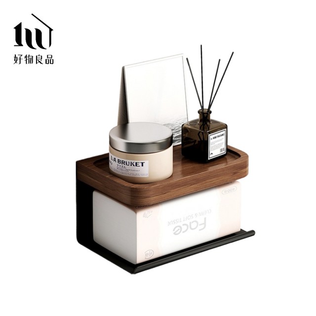 好物良品】18cm_原木質感面紙盒置物架(浴室掛架衛生紙架收納架掛架馬桶