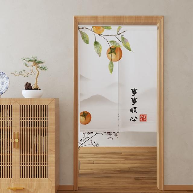 【巴芙洛】開運日式棉麻長門簾85x150cm送門簾桿(穿桿門簾/免打孔/風水簾/長門簾/日式隔斷簾)