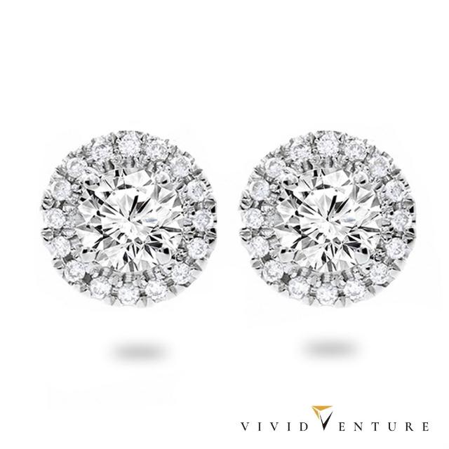 【Vividventure 亞帝芬奇】GIA 60分 FVS2 3EX 八心八箭 天然鑽石 耳環 多色選 圓滿愛(14K金台+18K金耳針)
