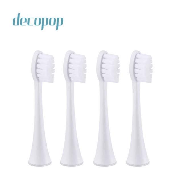 【decopop】極淨煥白音波電動牙刷 靚白Pro 杜邦刷頭4入(DP-602-001)