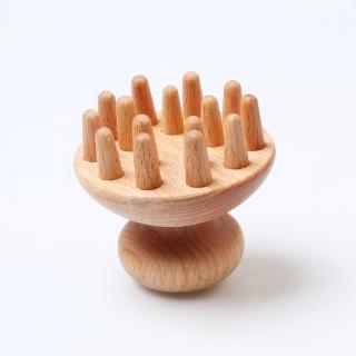 【穴道鬆筋】櫸木頭部按摩器(頭皮按摩 按摩梳 頭皮舒緩 經絡按摩 木梳 圓頭梳 肌肉放鬆)