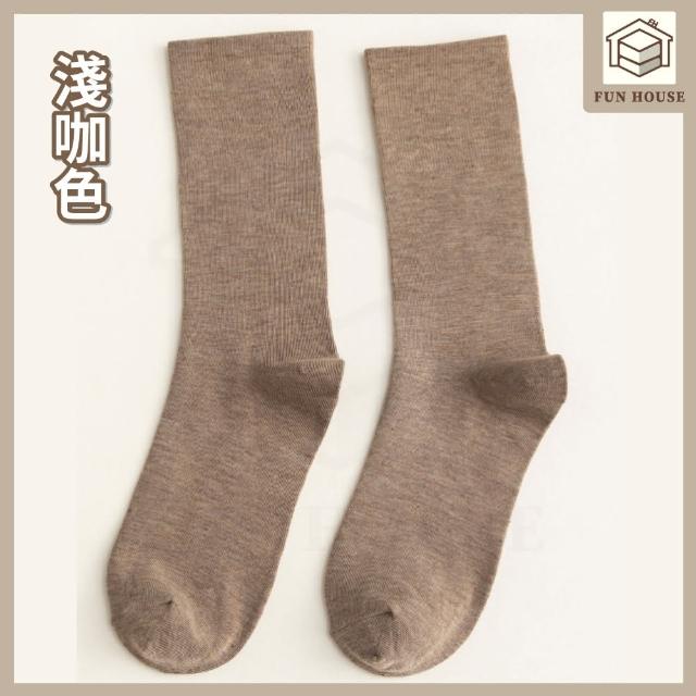 【FUN HOUSE】日式女士堆堆襪4雙組 襪子 女襪 女生襪子 堆堆襪 中筒襪 素色中筒襪 透氣堆堆襪