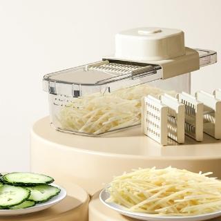 【Finger Pop 指選好物】多功能切菜器附6刀片(切絲器/切片器/刨絲器/蒜蓉器/瀝水器)