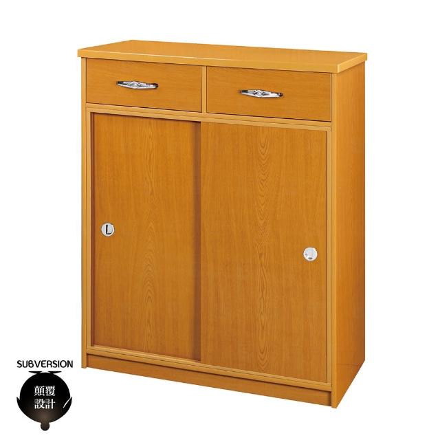 【顛覆設計】防水塑鋼2.8尺二抽推門鞋櫃(寬83x深42x高112cm)