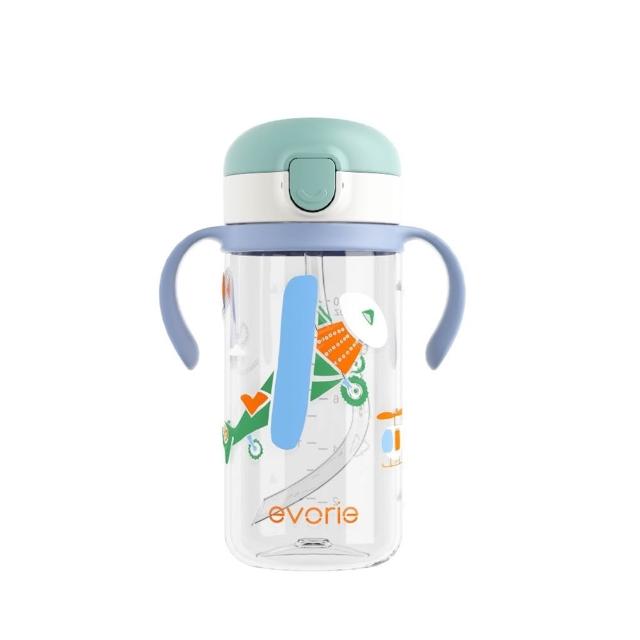 【Evorie】Tritan 300mL 兒童吸管杯2入組(寶寶水杯 幼兒水杯 兒童水杯水壺 微笑水杯)
