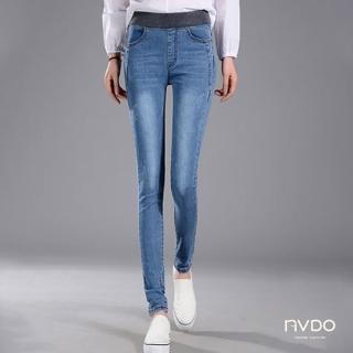 【NVDO】組-內加絨舒適鬆緊腰頭牛仔褲-4色可選(正常選碼即可/腰部鬆緊/F016/秋冬款)