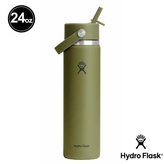 【Hydro Flask】24oz/709ml 寬口 吸管 真空 保溫瓶(高保冰 保溫 無毒 美國品牌 食安 防滑塗層 大口徑)