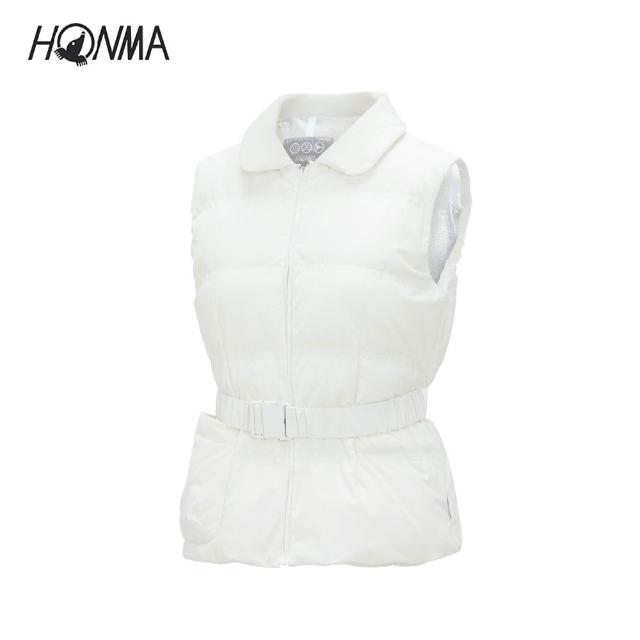 【HONMA 本間高爾夫】女款翻領羽絨背心 秋冬款 日本高爾夫專業品牌(S-L白色、紫色、黑色任選HWJD321R611)