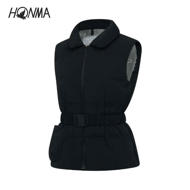 【HONMA 本間高爾夫】女款翻領羽絨背心 秋冬款 日本高爾夫專業品牌(S-L白色、紫色、黑色任選HWJD321R611)
