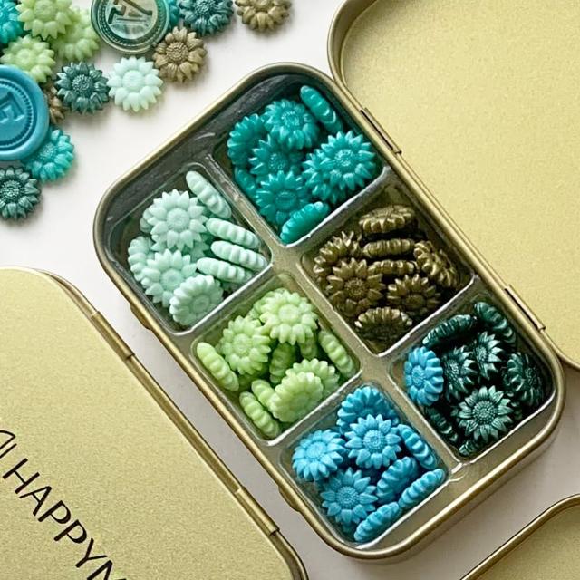 【HAPPYMT 開心鋼筆店】花朵火漆蠟粒糖果盒(5色可選)