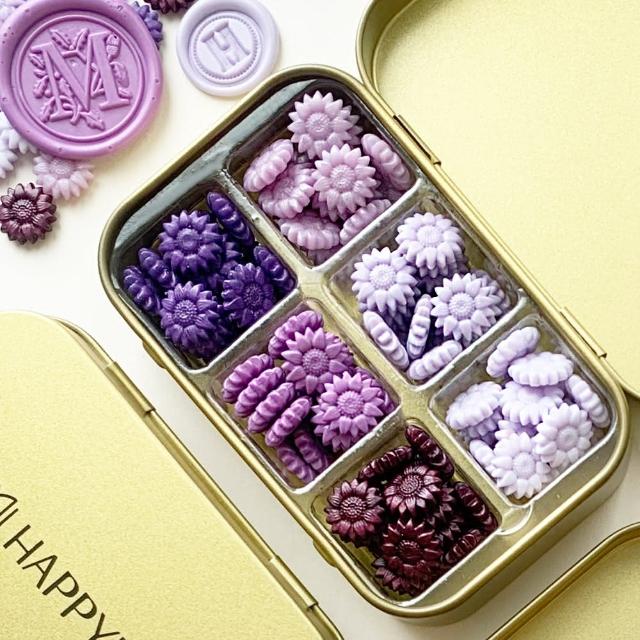 【HAPPYMT 開心鋼筆店】花朵火漆蠟粒糖果盒(5色可選)