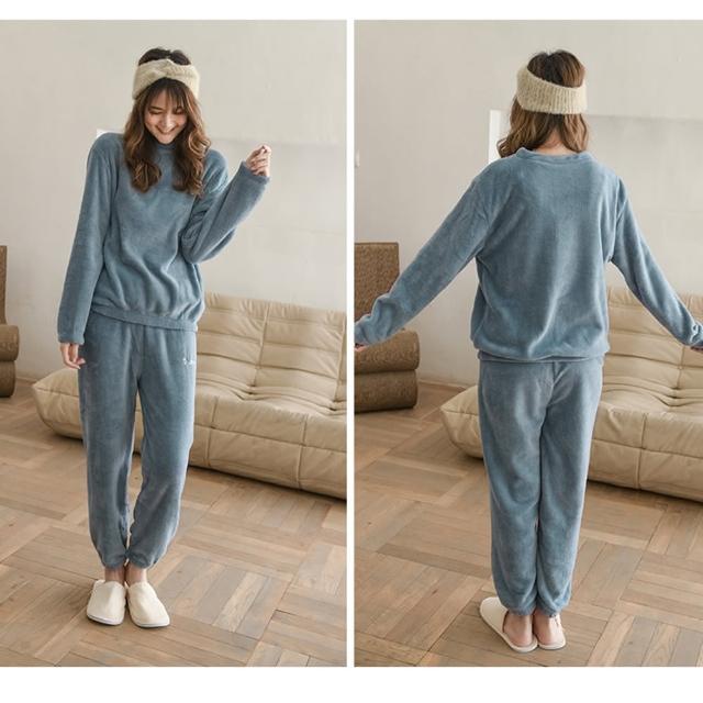 【Amore】秋冬蓄熱保暖刷毛暖暖睡衣居家服套裝(親膚舒適居家服)