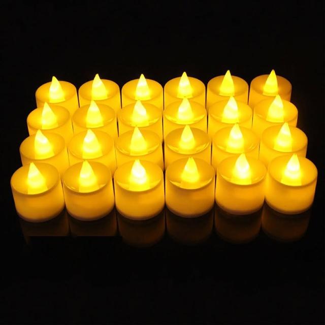 【gin gin】LED 電子蠟燭燈 12入_四款可選 仿真蠟燭(聖誕節裝飾 聖誕燈 求婚佈置 派對佈置 LED蠟燭)