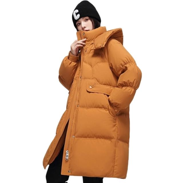 【巴黎精品】極速出貨 真羽絨衣90%白鴨絨真狐狸毛領羽絨外套(連帽寬鬆中長版女夾克3款多色a1do6 2H)