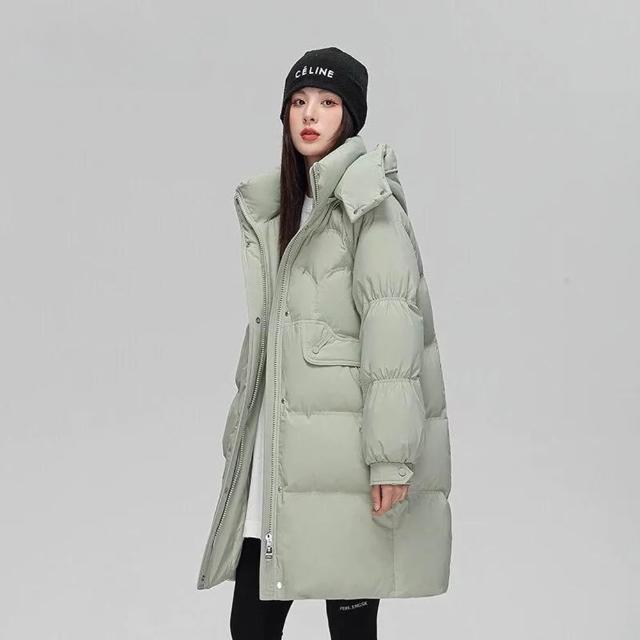 【巴黎精品】極速出貨 真羽絨衣90%白鴨絨真狐狸毛領羽絨外套(連帽寬鬆中長版女夾克3款多色a1do6 2H)
