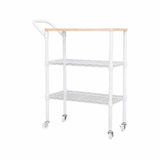 【dayneeds 日需百備】輕型 60x30x90cm 木頂板三層收納推車 兩色可選(三層推車/餐車/工具架/置物推車)