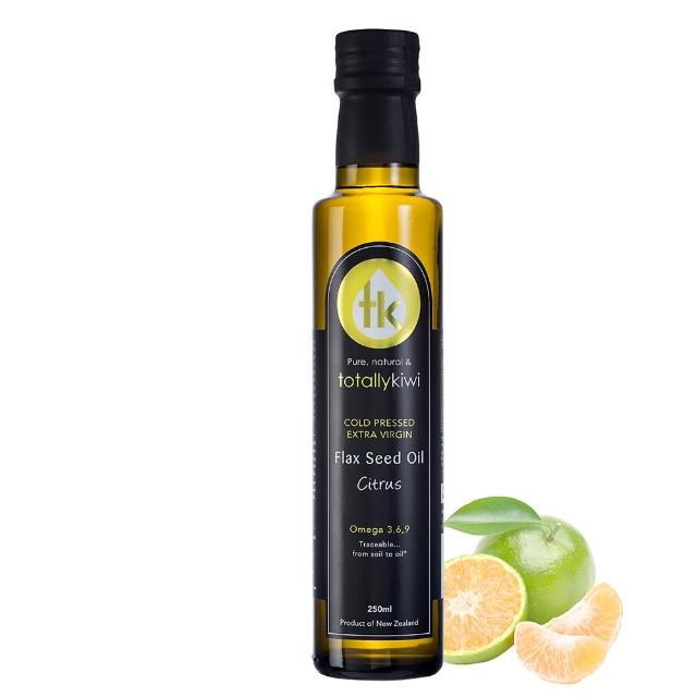 Totally kiwi】紐西蘭100%冷壓初榨亞麻仁油250ml 蒜香/柑橘(omega-3