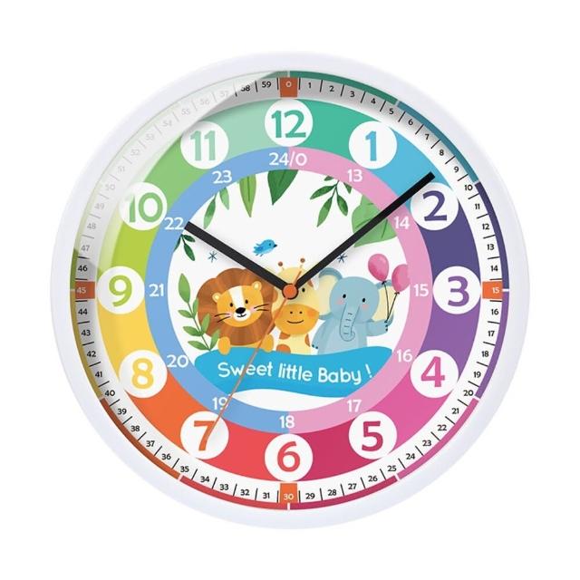 【TWBUY 台灣好購】兒童認知學習時鐘(幼教學習鐘 彩色掛鐘 益智)