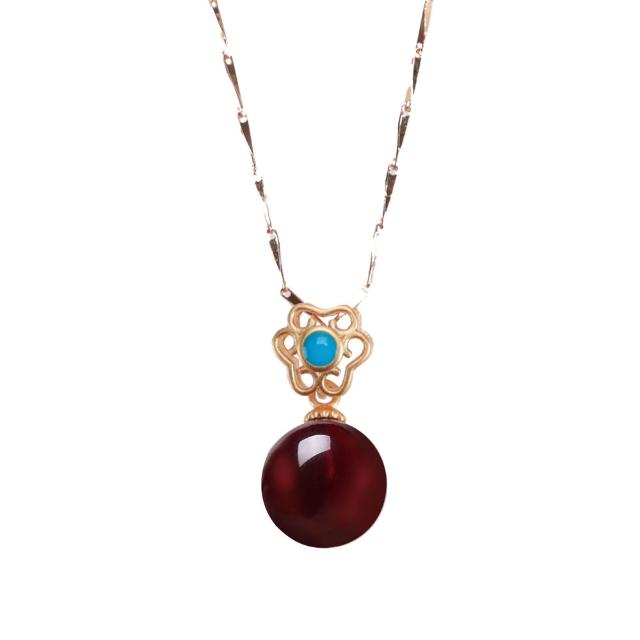 【雨揚】圓滿血珀墜鍊-多款選