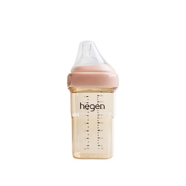 【hegen】總代理｜PCTO™金色奇蹟PPSU多功能方圓型寬口奶瓶 240ml(嫣粉/沁藍/漾紫)