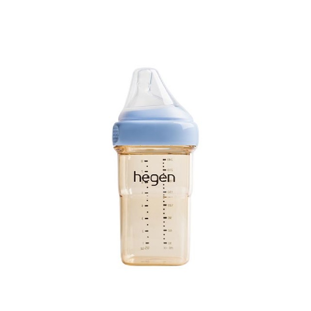 【hegen】總代理｜PCTO™金色奇蹟PPSU多功能方圓型寬口奶瓶 240ml(嫣粉/沁藍/漾紫)