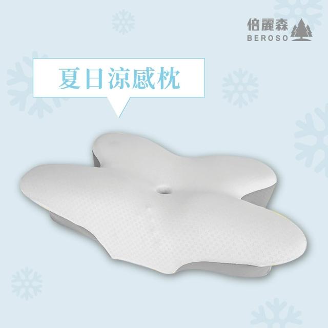 【Beroso 倍麗森】涼感冰絲透氣深眠護頸記憶枕頭(瞬涼 記憶枕 機能枕 支撐頸部 貼合肩頸 涼感)